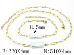 Wholesale Stainless Steel Bracelets & Necklaces Sets - HY06S1028HNV