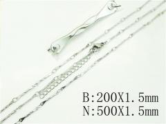 Wholesale Stainless Steel Bracelets & Necklaces Sets - HY70S0564SLL