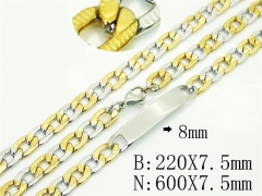 Wholesale Stainless Steel Bracelets & Necklaces Sets - HY40S0585HLA