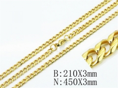 Wholesale Stainless Steel Bracelets & Necklaces Sets - HY40S0346PP