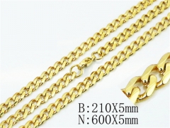 Wholesale Stainless Steel Bracelets & Necklaces Sets - HY40S0365HMN