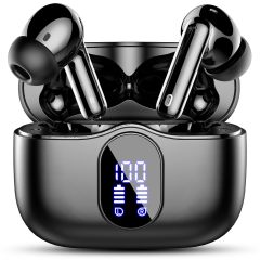 Wireless Earbuds, 40dB ANC Active Noise Cancelling Bluetooth 5.4 Earphones, 30H Total Playtime, IPX5 Waterproof, Low Latency Gaming Mode <60ms In-Ear Wireless Headphones with Charging Case