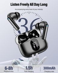 Wireless Earbuds, 40dB ANC Active Noise Cancelling Bluetooth 5.4 Earphones, 30H Total Playtime, IPX5 Waterproof, Low Latency Gaming Mode <60ms In-Ear Wireless Headphones with Charging Case