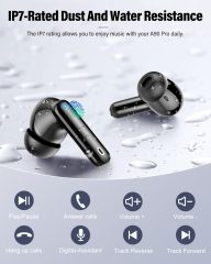 Wireless Earbuds, 40dB ANC Active Noise Cancelling Bluetooth 5.4 Earphones, 30H Total Playtime, IPX5 Waterproof, Low Latency Gaming Mode <60ms In-Ear Wireless Headphones with Charging Case