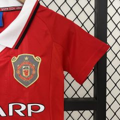 Manchester United 99-00 Home Retro Kid Kits Youth Apparels Jersey