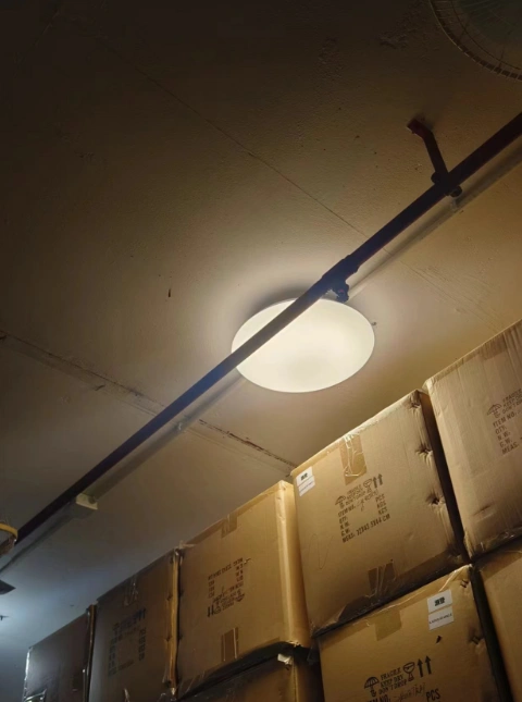 LED ceiling light installation at Hi Yip Factory Building Hong Kong
