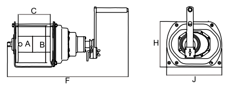H-Lift Brake Hand Winch Side View