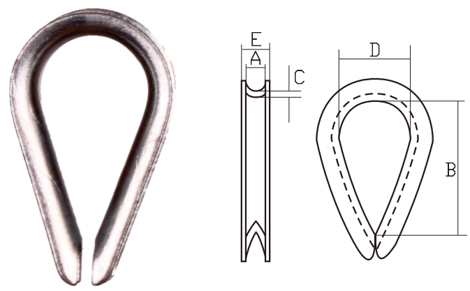 U.S. Type Light Duty Wire Rope Thimble G-411