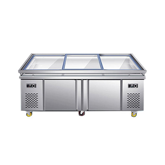 Commercial display refrigeration equipment for refrigeration oil application