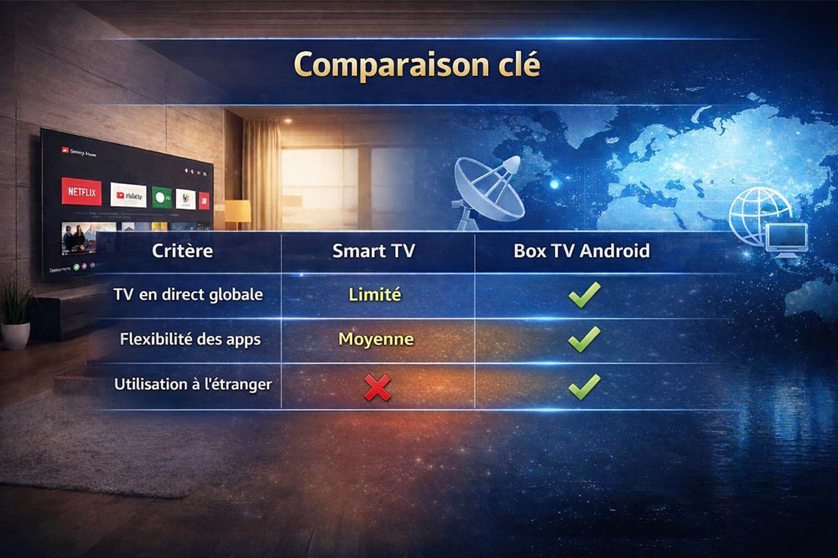 Android TV Box vs Smart TV : Quel appareil est le meilleur pour le streaming mondial ?