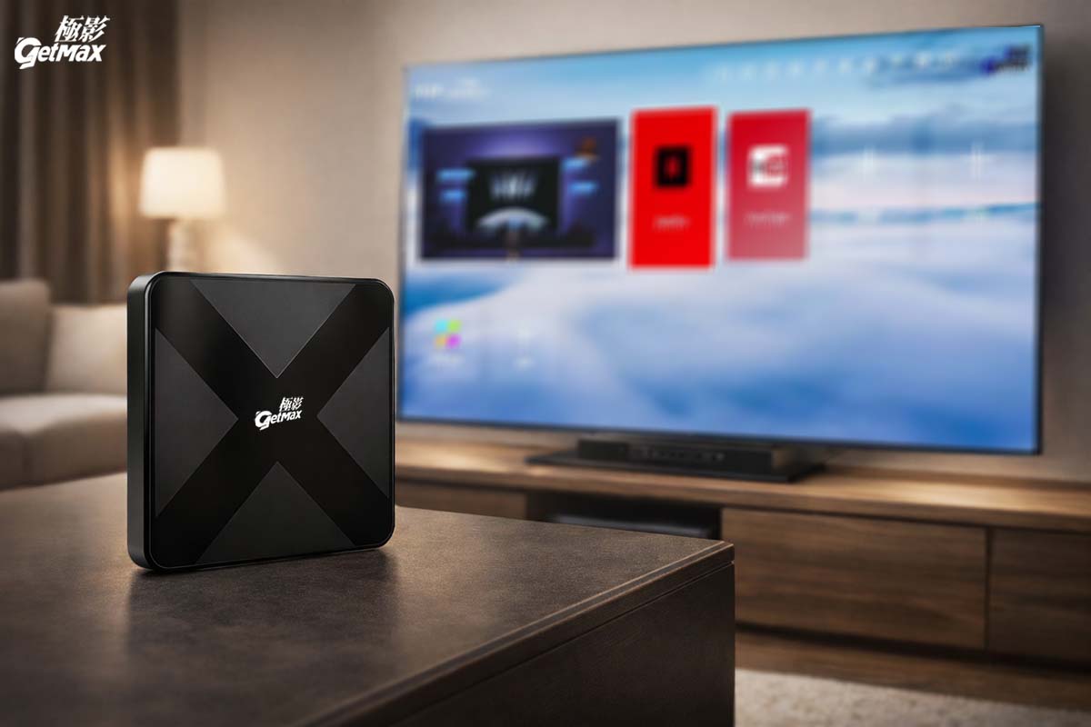GetMax brand logo and identity for smart Android TV box products.