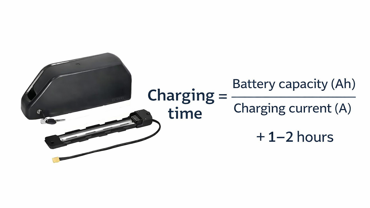 Ebike battery charging time based on capacity and charger current