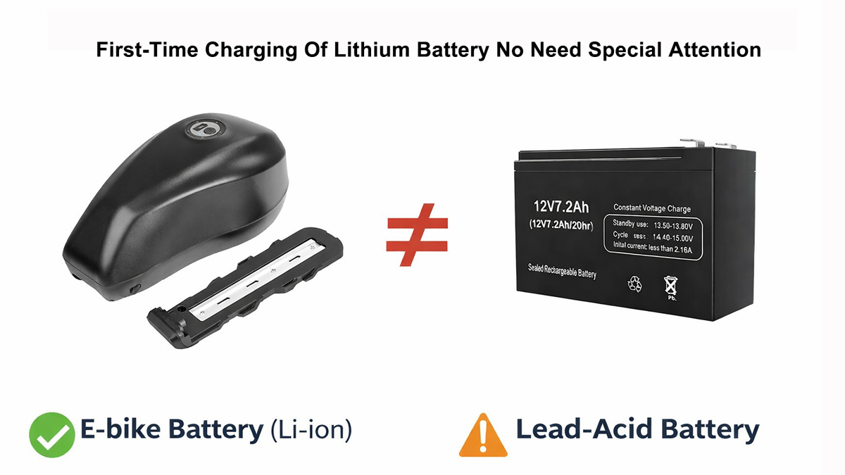 First time charging an ebike battery without special requirements