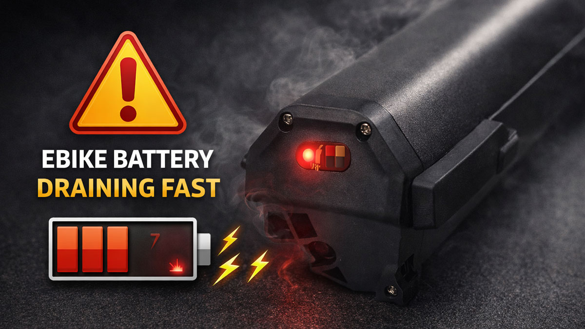 Ebike battery draining fast due to cell degradation or imbalance causing rapid power loss