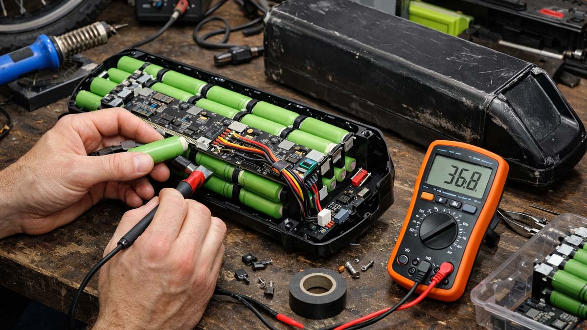 Ebike battery repair advice on when to fix the BMS or wiring and when to replace the battery pack
