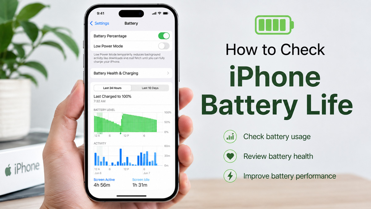 How to check battery life on iPhone in Battery settings