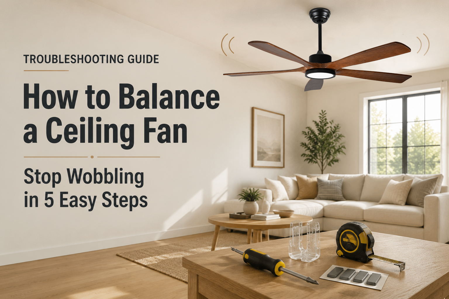 How to balance a ceiling fan to stop wobbling and improve stability