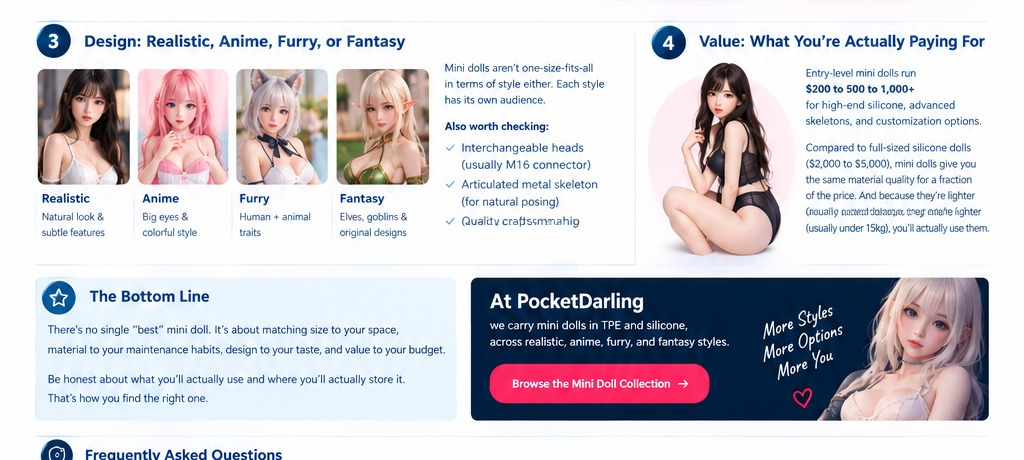 Mini sex doll size comparison from compact to larger mini doll sizes