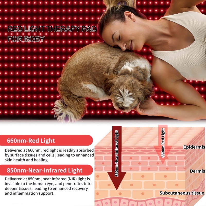 Red Light Therapy Mat Dual-Wavelength Technology