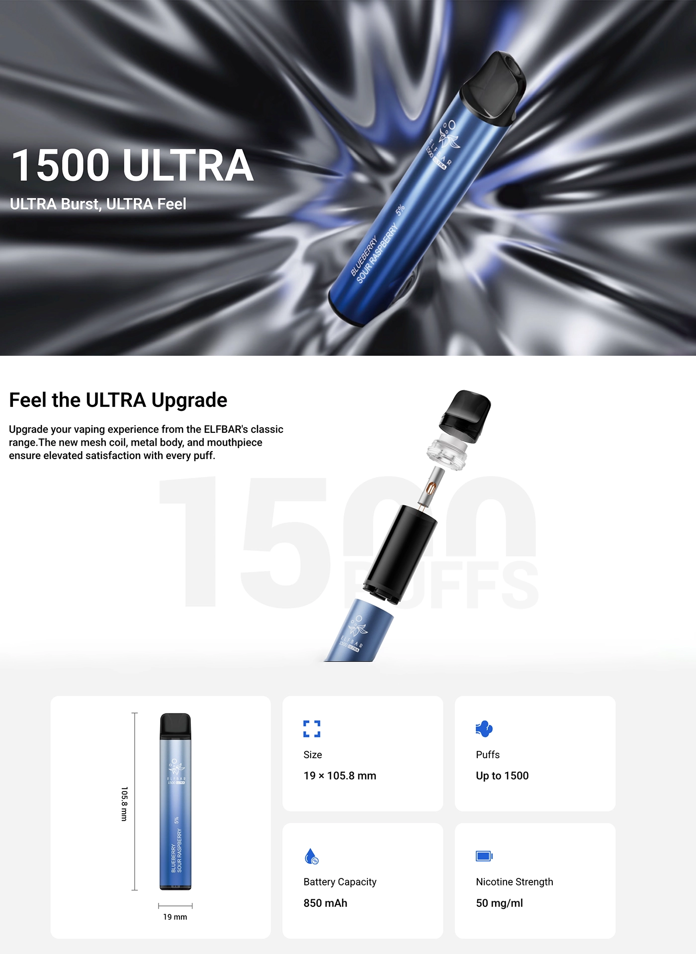 ELFBAR ELFBAR1500 ULTRA Details
