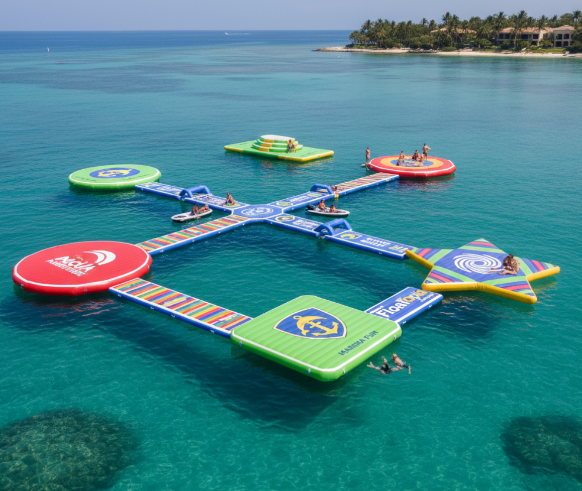 Customized inflatable floating platforms for wholesale distribution