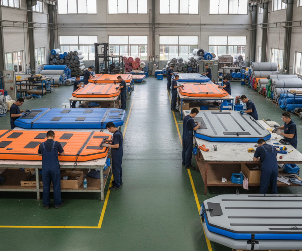 Verified inflatable dock factory with ISO certifications and production staff