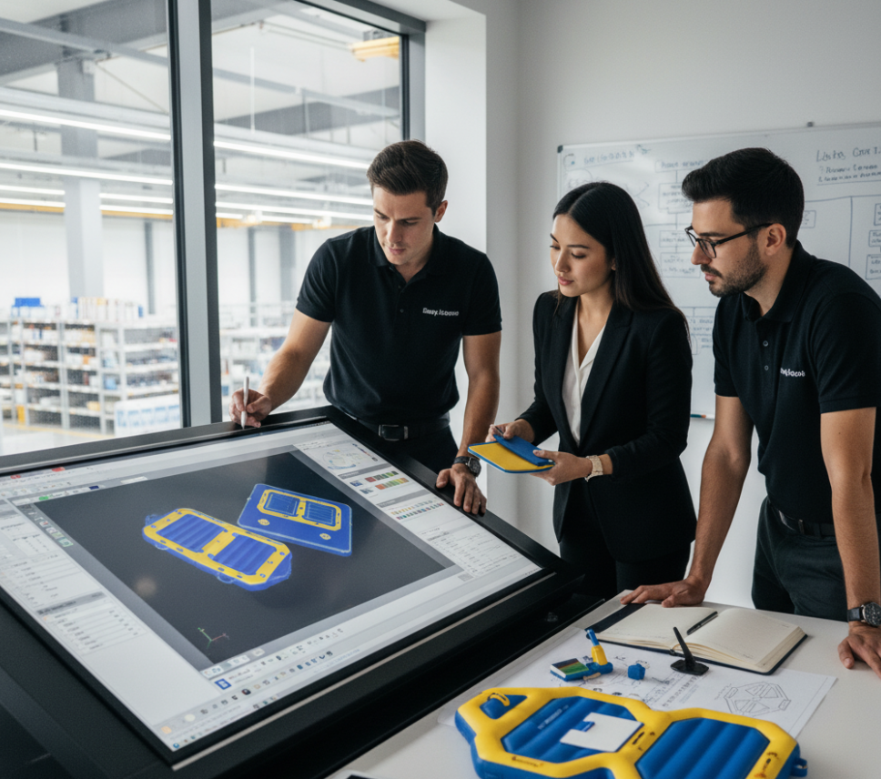 Inflatable platform supplier collaborating with B2B clients on custom designs