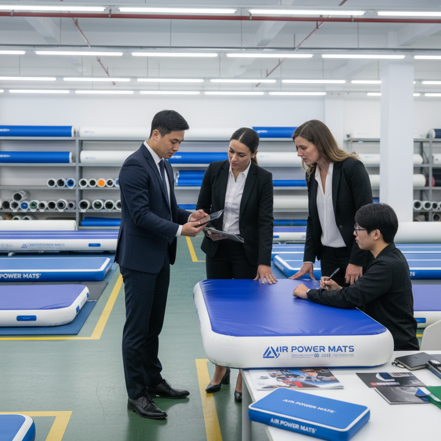 B2B buyer evaluating China air track mats supplier for bulk orders