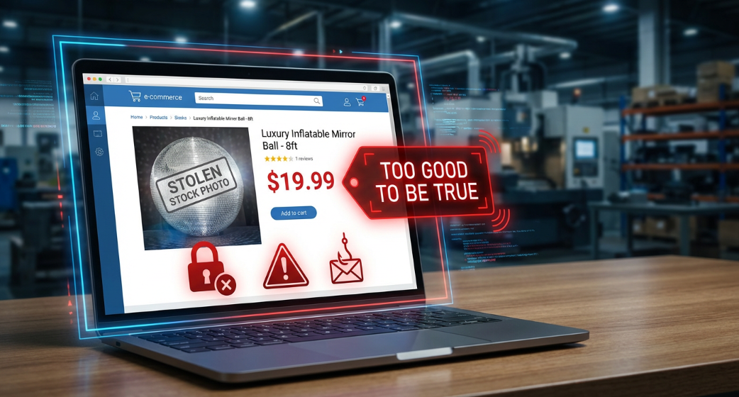 online marketplace listing on laptop screen with