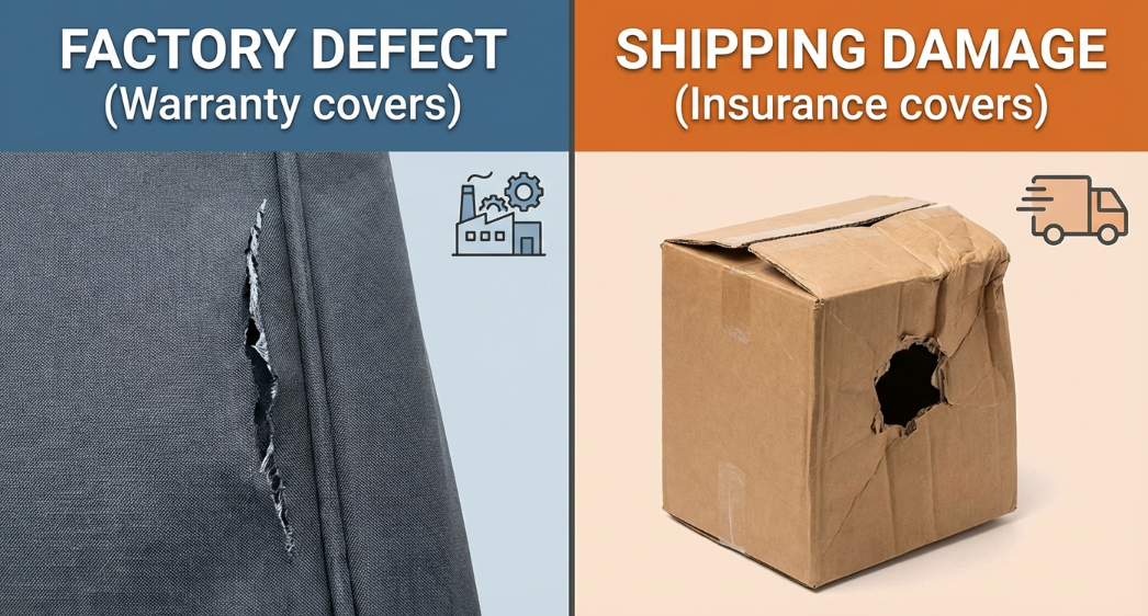 split screen comparison; Left side:
