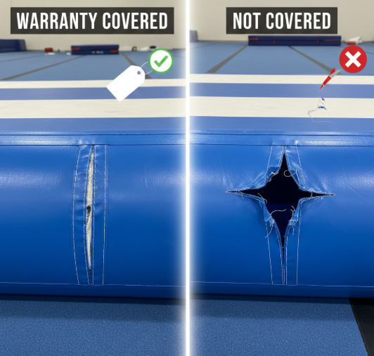 warranty exclusions for inflatable gymnastics mats