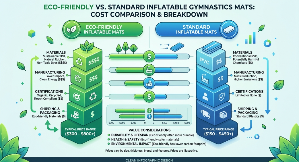 eco friendly vs standard inflatable gymnastics mats price comparison chart b2b sourcing