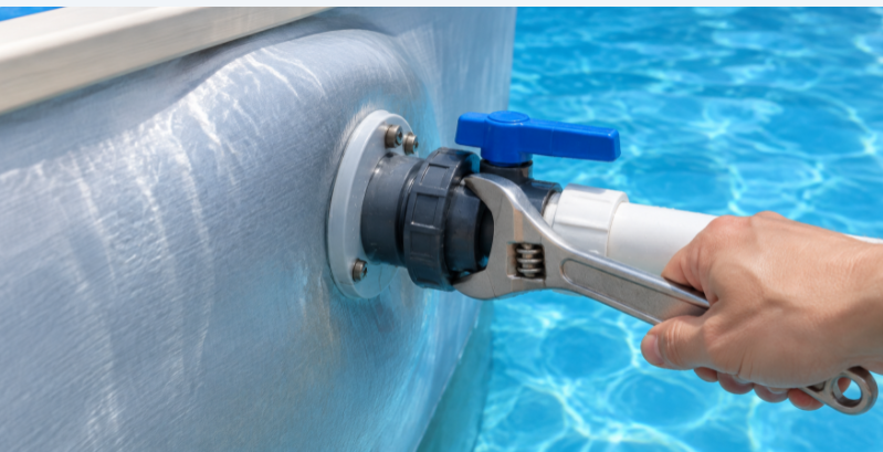 Tightening an inflatable pool valve to stop an air leak