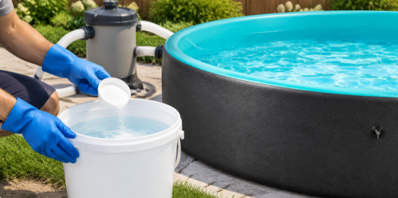 Pre-dissolving pool chlorine before adding it to the water