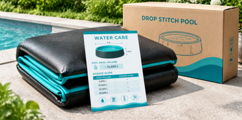 Water care card included with a wholesale inflatable pool