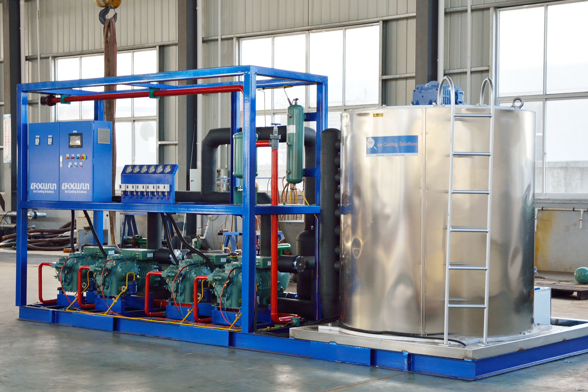 5-ton commercial flake ice machine with anti-corrosion coating for coastal ports