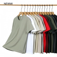 NEWMI 230g 100% Cotton T-Shirt Men Slightly Dropped Shoulder Crew Neck Casual Basic Tee Heavyweight Tops