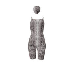 Boa Print Sexy Costume with Mask Scoop Neck Animal Bodysuits PQCM752