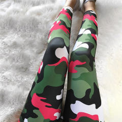 High Waist Ladies Sports Pants Yoga Leggings Camouflage Active Pants PQYS7001B