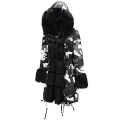 Winter Dust Coat Camouflage Jacket Women's Three-quarter Coat PQ19D008