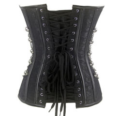 Black Steampunk Court Gothic Corset Sexy Metal Chain Corselet PQT8266A