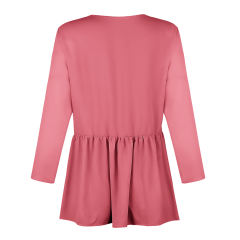 V-neck Tops for Women Fashion Solid Color Winter Shirt PQOM9152B