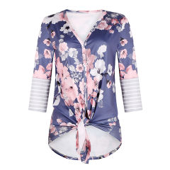 Winter Printed Shirt Casual Tops Autumn Cardigan For Women PQOM9132B