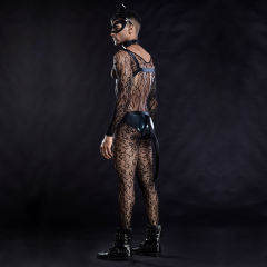 Cosplay Cat Man Costume Sexy Nightclub Mesh Perspective Performance Uniform PQ7219