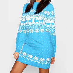 Ugly Christmas Casual Dress Long Sleeve Women Winter Dress PQ22922A