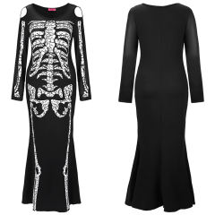 Halloween Ghost Uniform Horror Skeleton Costume Performance Clothing PQX053