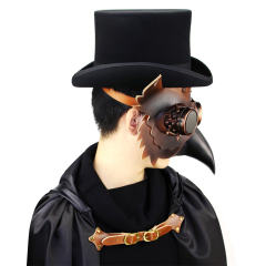 Steampunk Plague Beak Mask Faux Leather PU Halloween Bar Props PQHG091