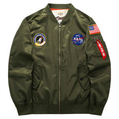 Black Color Men's Plus Size Casual Coat American Bomber Jacket PQ8805B