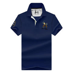 Black Cotton Short Sleeve T-shirt Men Lapel Loose Tops Summer Polo Shirt PQ2020A