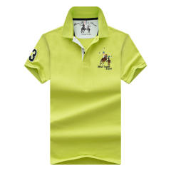 Black Cotton Short Sleeve T-shirt Men Lapel Loose Tops Summer Polo Shirt PQ2020A
